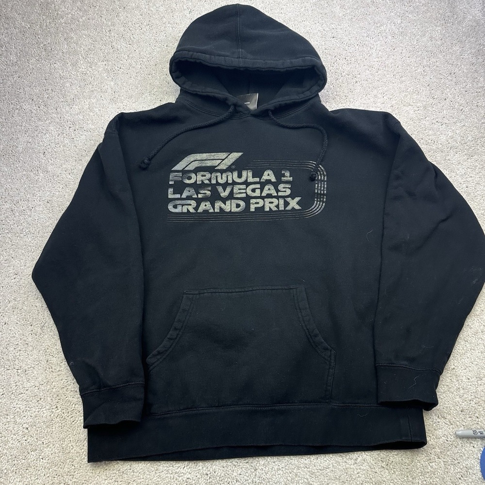Formula 1 F1 Las Vegas Grand Prix Black Hoodie Sweatshirt Mens XL